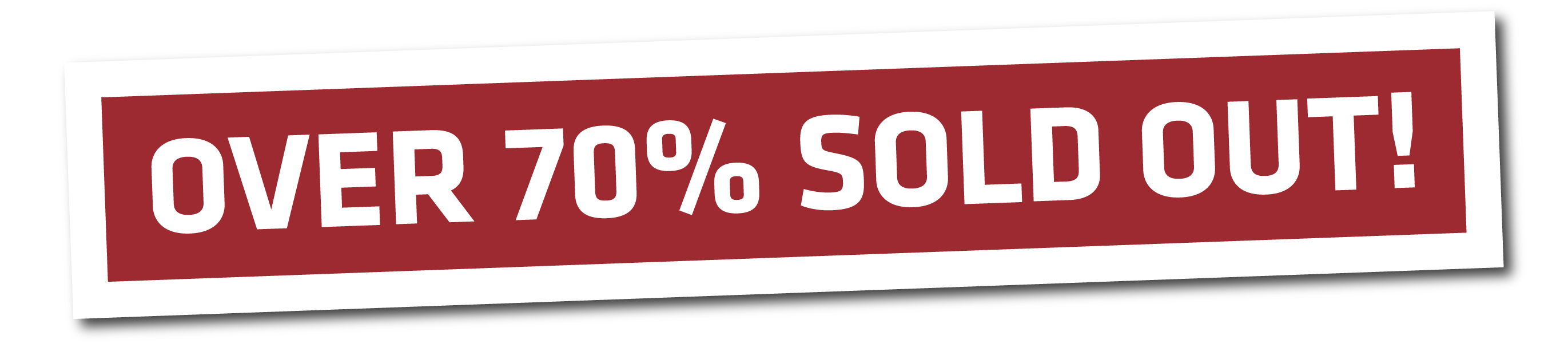 Over 70% Sold Out