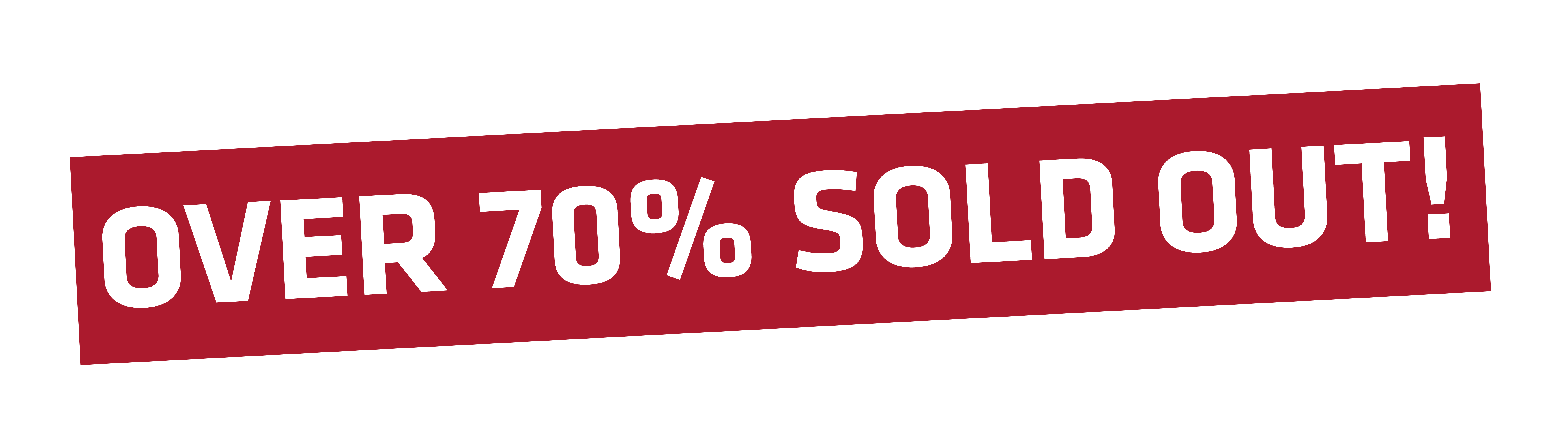 Over 70% Sold Out